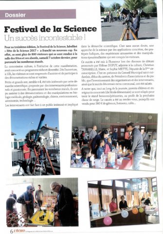 Echo d'Eyrans Novembre 2017 - article